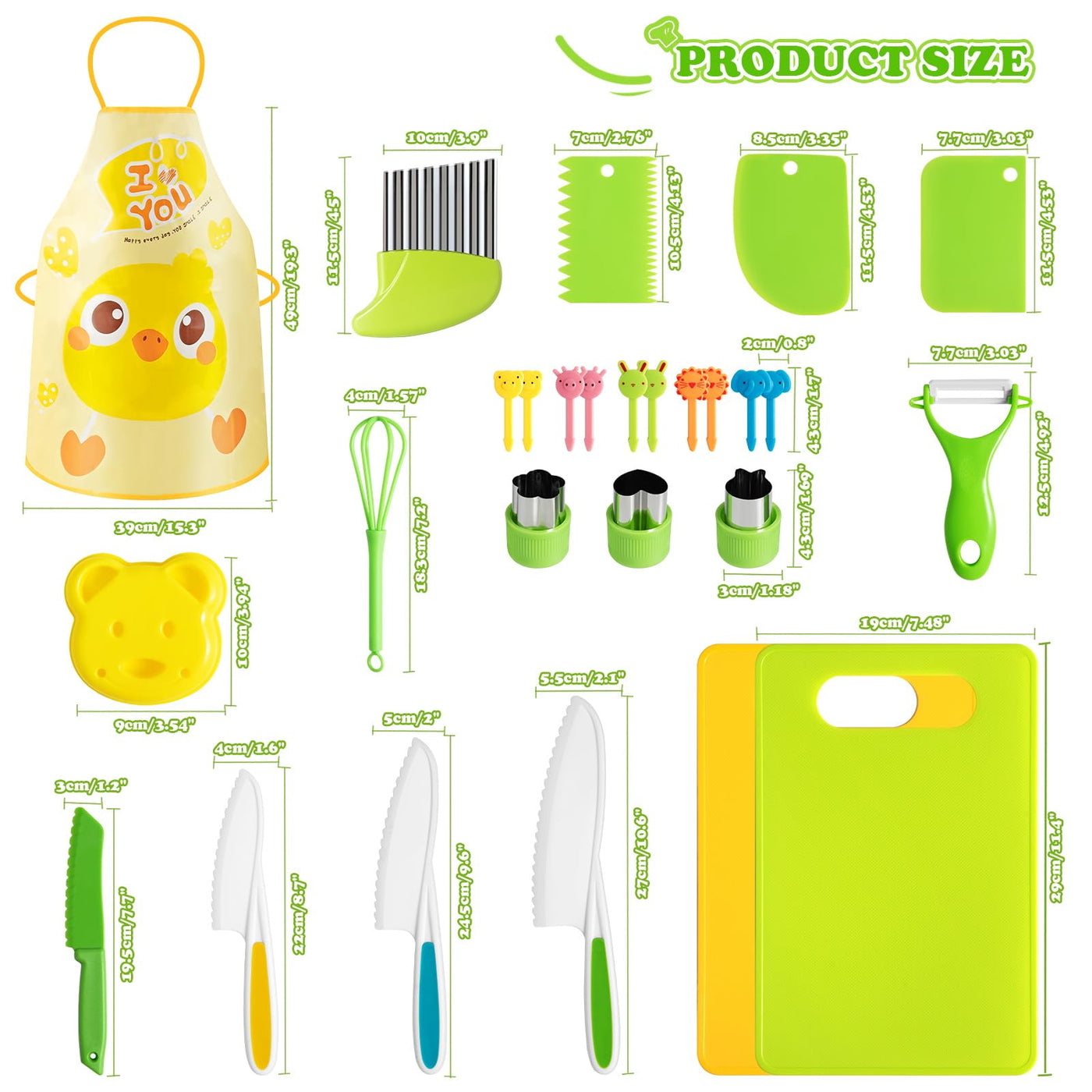 Children's knife 27-piece children's safety chef's knife kitchen knife set for cutting and cooking fruit or vegetables