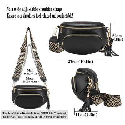 Sac à bandoulière Grand sac transversal Sac en cuir végétal pour téléphone portable Send RFID blocking