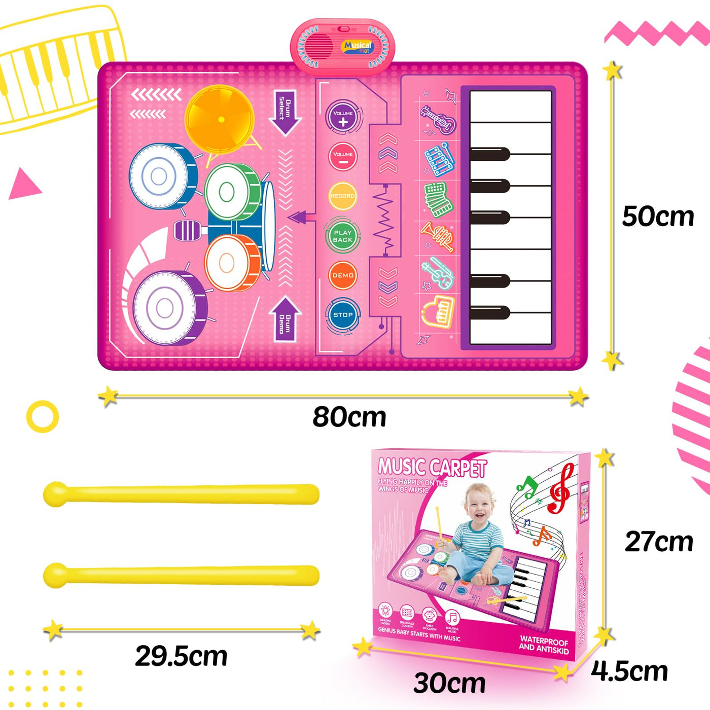 Multifunctional music mat & drum