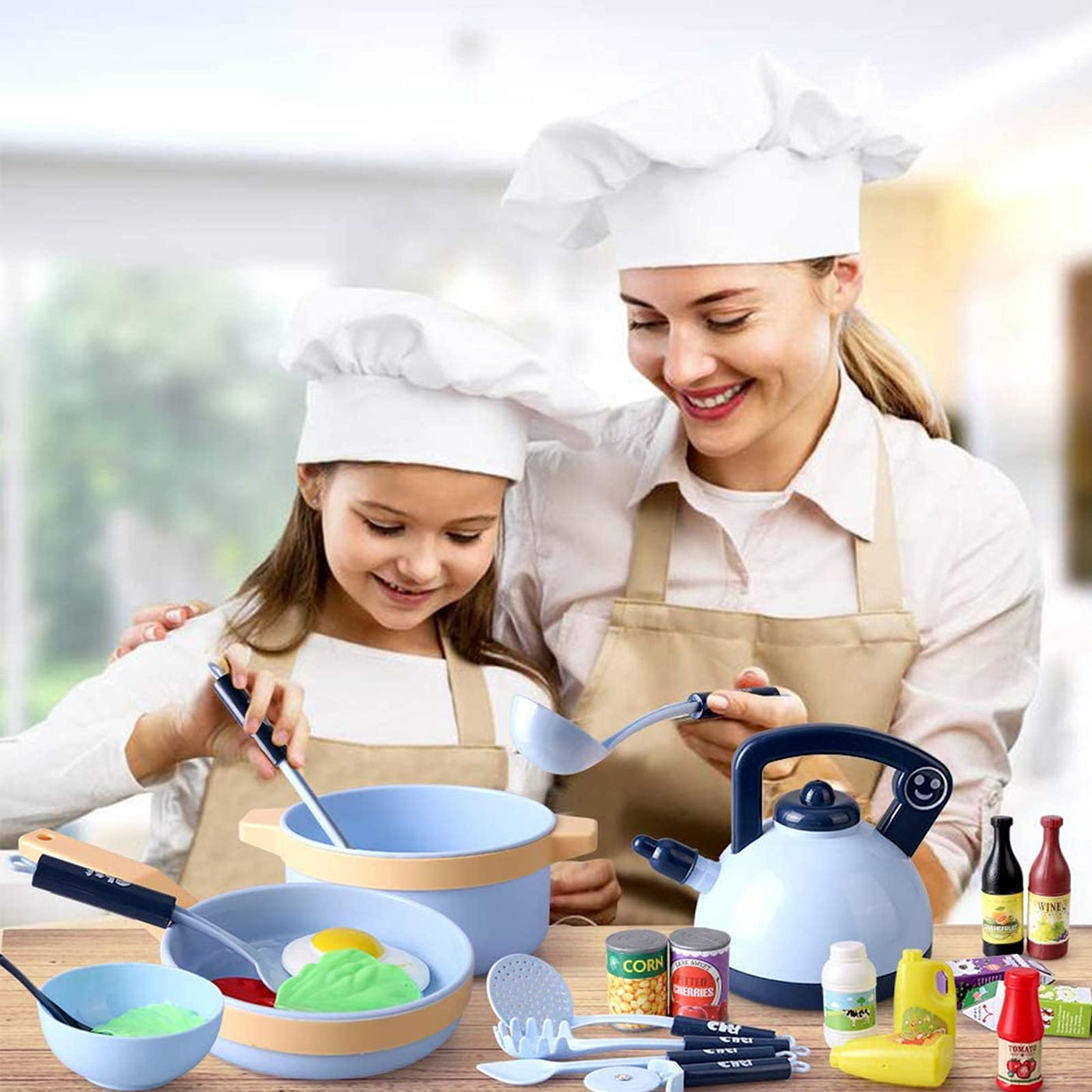 Jouet de cuisine pour enfants, jouet alimentaire avec casseroles, ustensiles de cuisine et accessoires alimentaires, jouet de jeu de rôle pour la cuisine