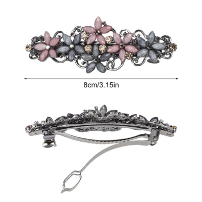 3 pieces Elegant barrettes Exquisite flower crystal barrettes Vintage