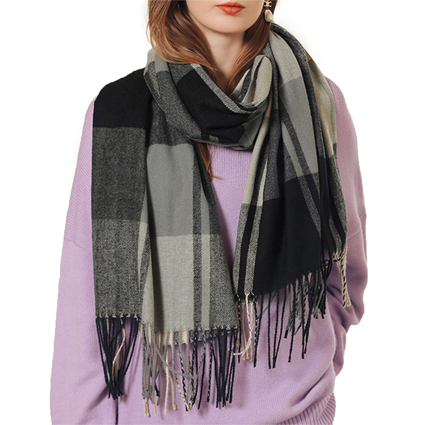 écharpe écharpe tricotée épaisse écharpe foulard à carreaux poncho