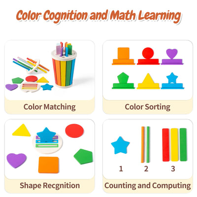 Children's toys for learning colors, sorting games, wooden toys for babies, motor skills toys