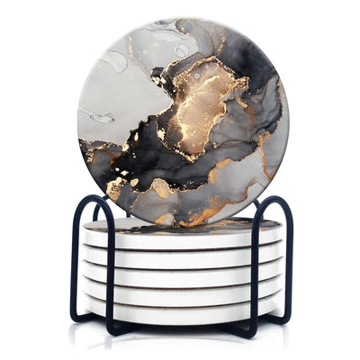 Sous-verres pour boissons, Sous-verres en céramique avec base en liège