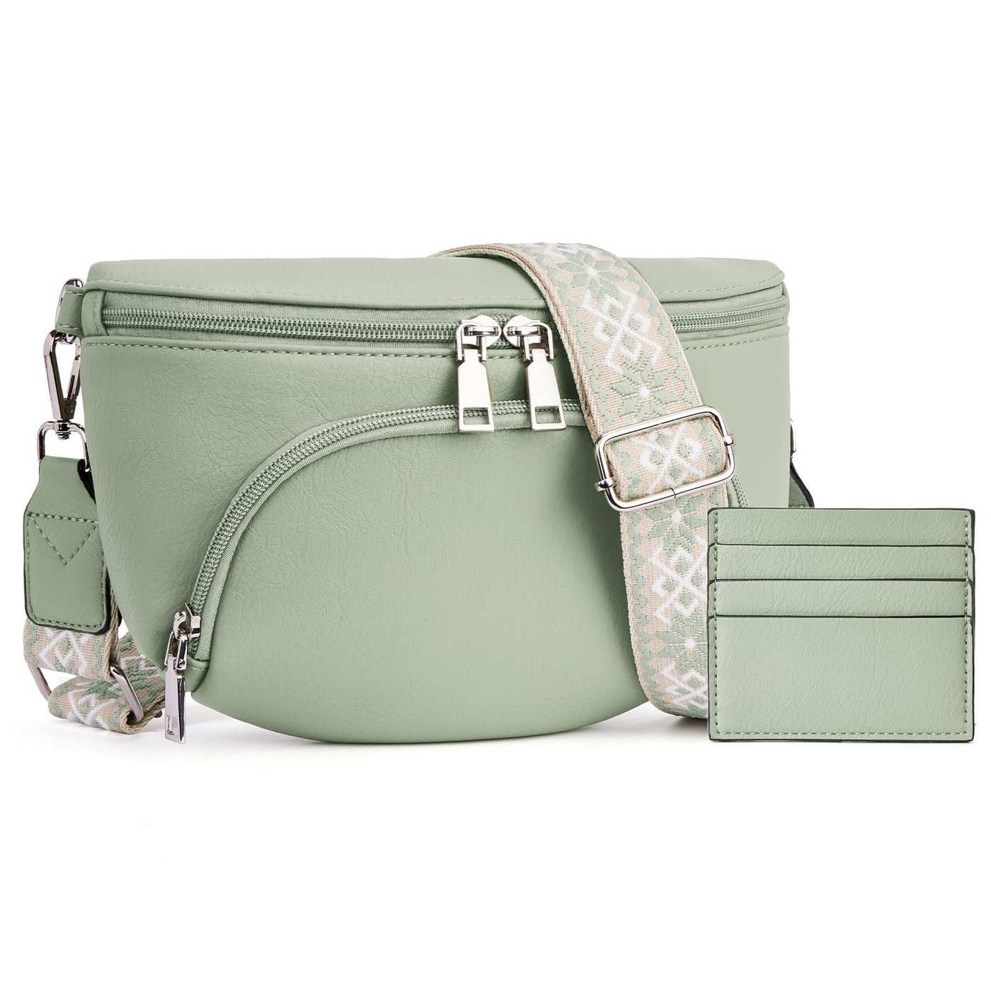 Sacs à bandoulière, sac à bandoulière en cuir végétal, sac à bandoulière pour dames, pochette de poitrine avec fente pour cartes, blocage RFID, avec large bandoulière détachable et réglable