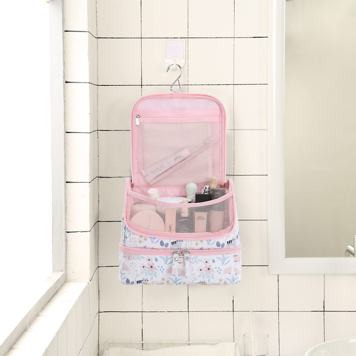 Hanging toiletry bag, travel toiletry bag waterproof wash bag organizer for suitcases & hand luggage