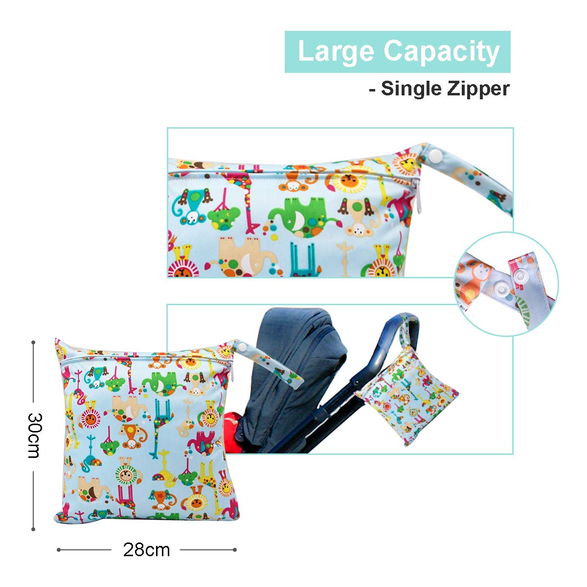 Sac humide, sac à couches 3 Pièces, Sac Organisateur Lavable