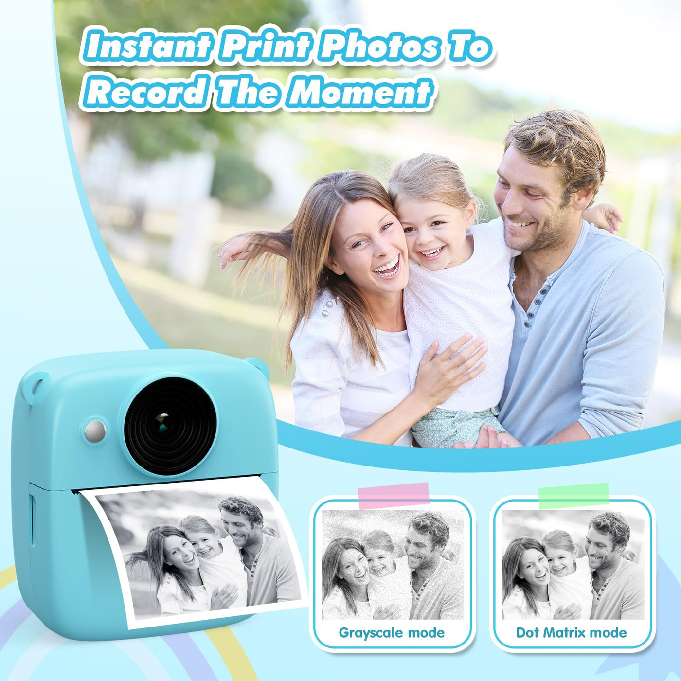 Kids camera instant camera, instant camera kids with card & printing paper