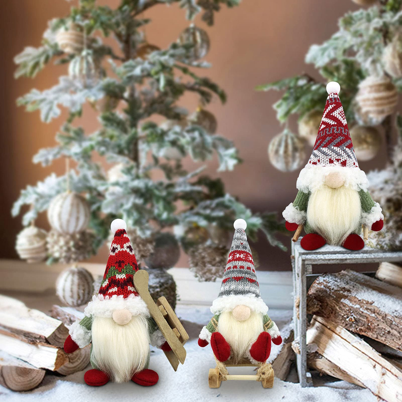 Christmas gnome set of 3 gnome figures Christmas decoration Christmas decorations gnome accessories for home kitchen decoration