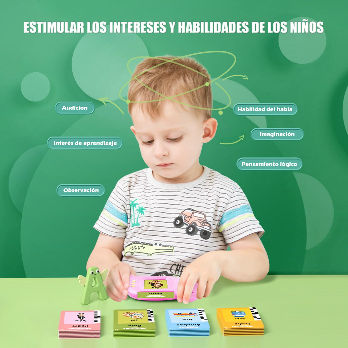 Speaking flashcards Spanish learning for children preschoolers 112 sheets 224 words
