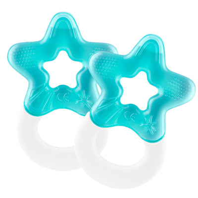 Cooling teething ring set of 2 - Teething ring baby - Cooling teething aid and teething toy for babies