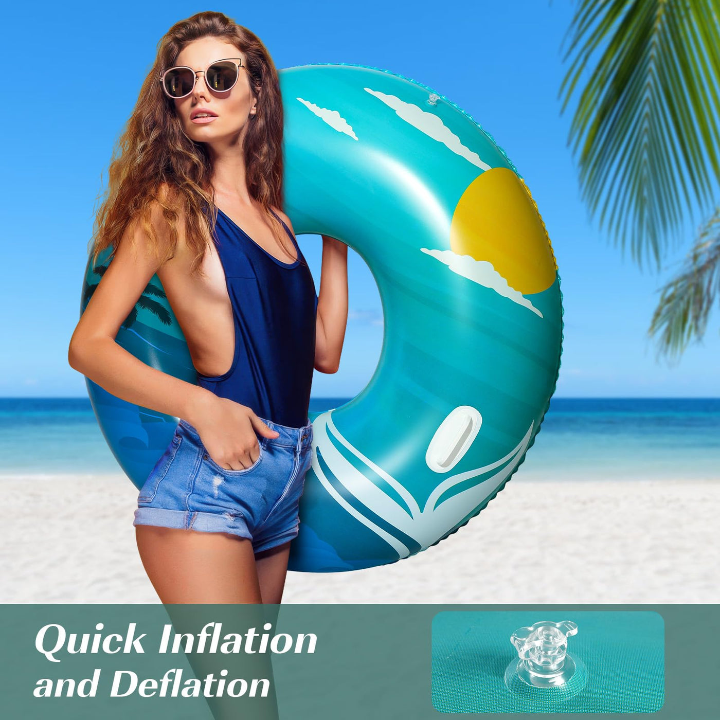 Anneau de piscine pour adultes, avec poignée