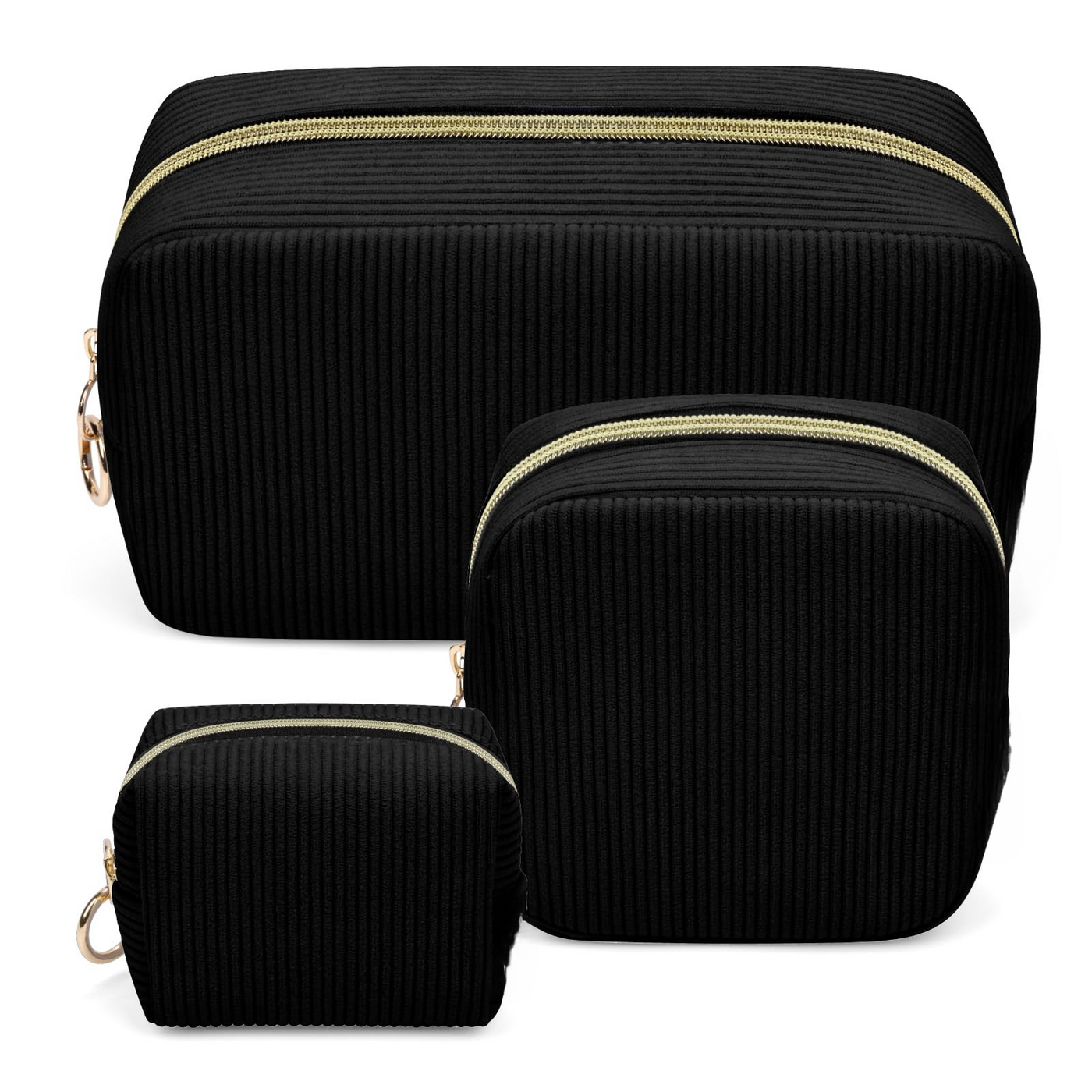 3 Piece Cosmetic Bag Small Makeup Bag Thickened Corduroy Makeup Bag