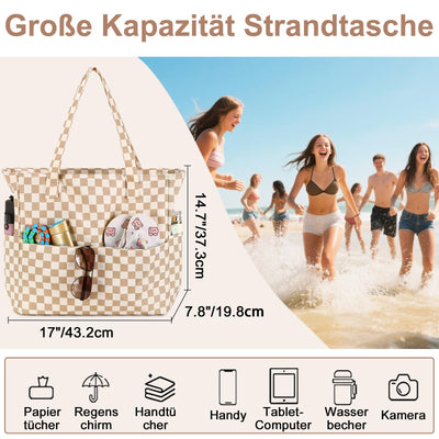 Grand sac de plage avec fermeture éclair