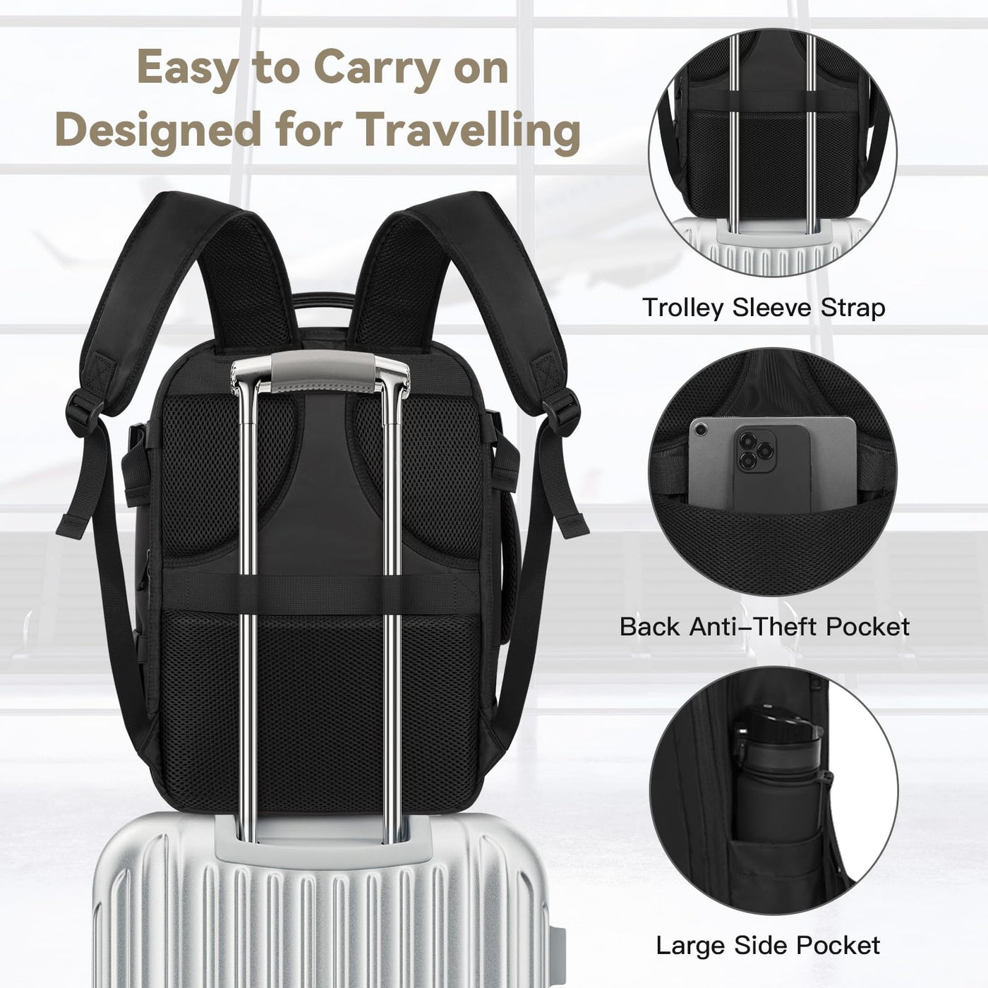 Hand Luggage Airplane Travel Backpack, Hand Luggage Backpack
