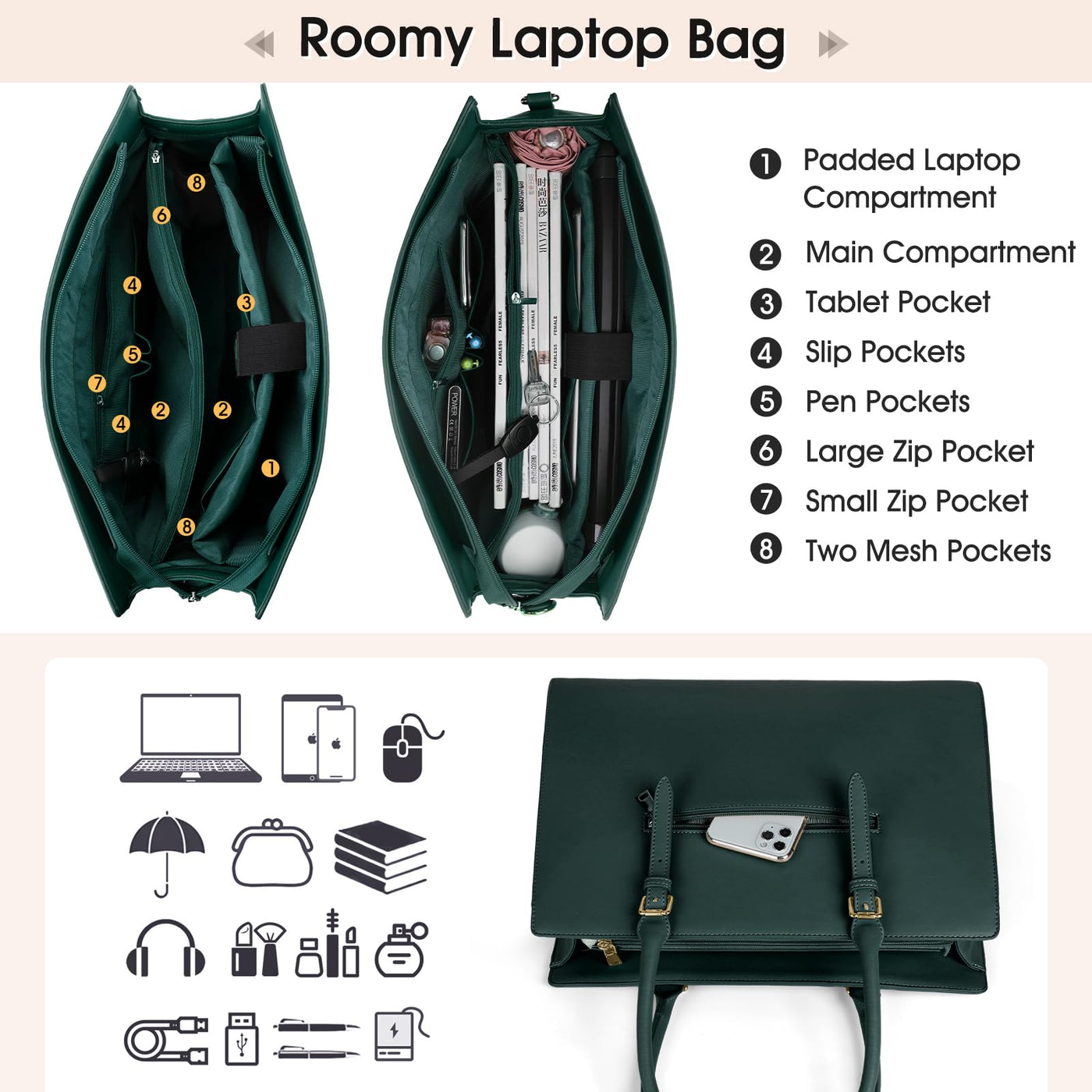 Sac à main shopper grand sac en cuir PU sac de travail sac à bandoulière fourre-tout pour le travail école