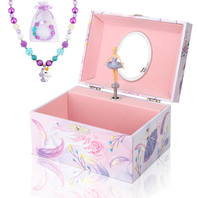 Jewelry box with music, children's jewelry box music box with spinning ballerina