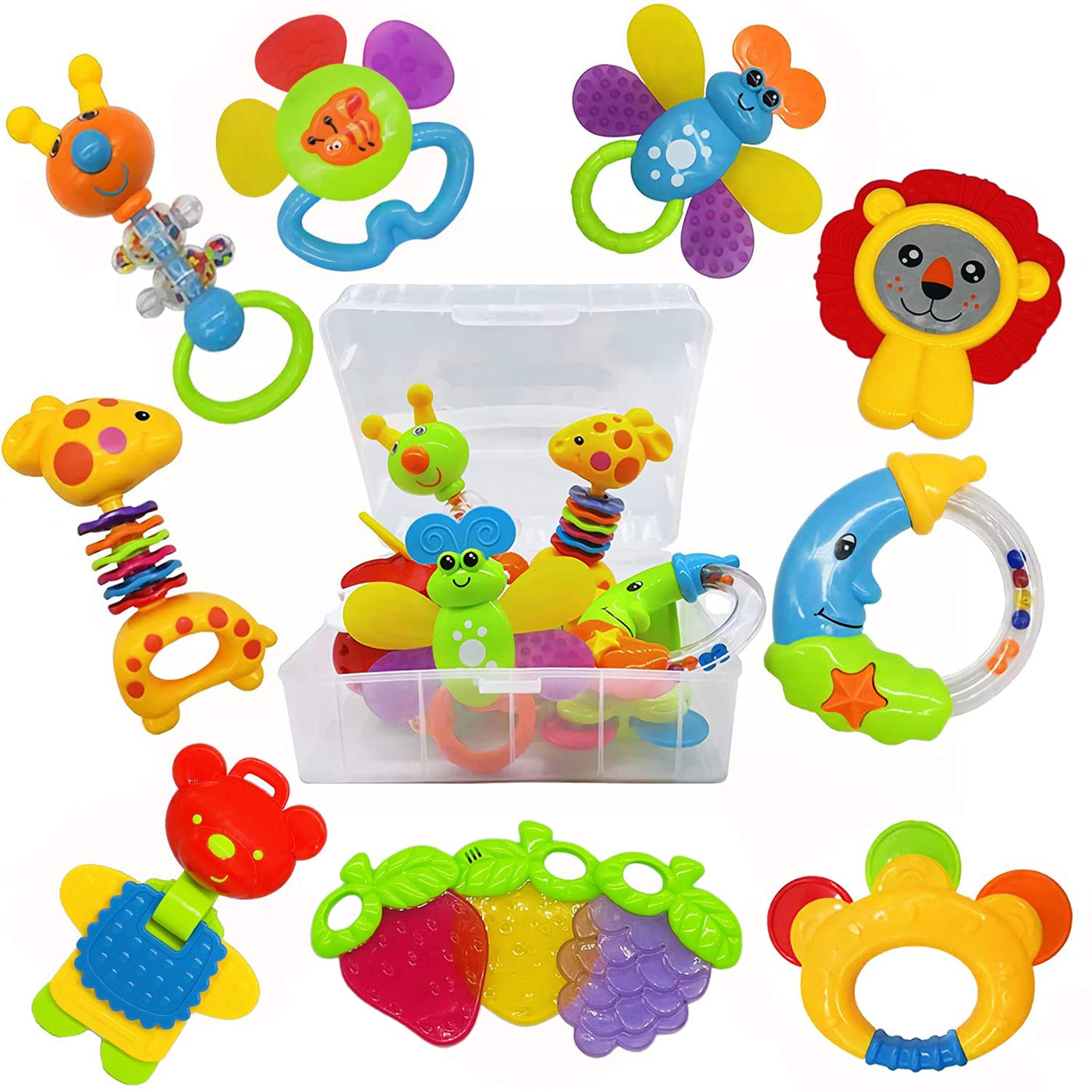 Baby rattle teether set baby toy shaker grasping rattle newborn toy musical rattles for babies