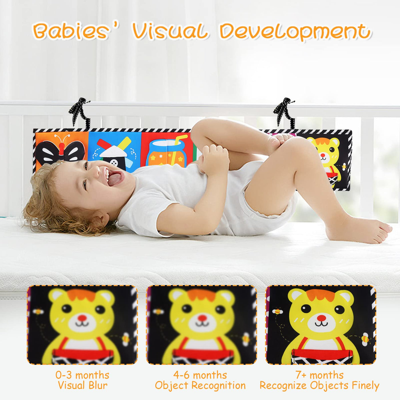 Book baby toys, Contrast cards baby book baby cloth book, Feel book baby, Double-sided soft cloth book with mirror