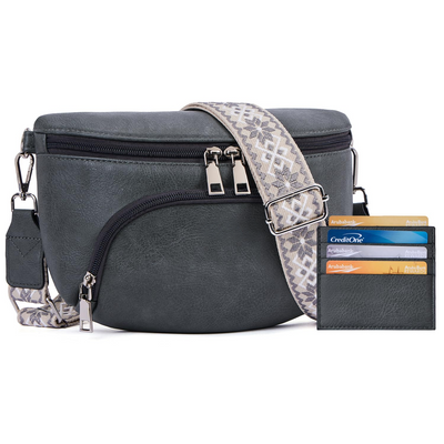 Shoulder Bags, Crossbody Bag Vegan Leather Crossbody Bag Ladies,RFID Blocking Card Slot Chest Pocket with Adjustable Detachable Wide Strap