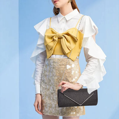 Clutch Lederhandtaschen mit abnehmbarer Kette