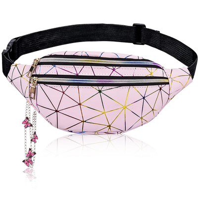 Sac ceinture Kids Waterproof PU Leather Colorful Fanny Pack for Teenagers with Adjustable Strap, Multiple Zipper Pockets