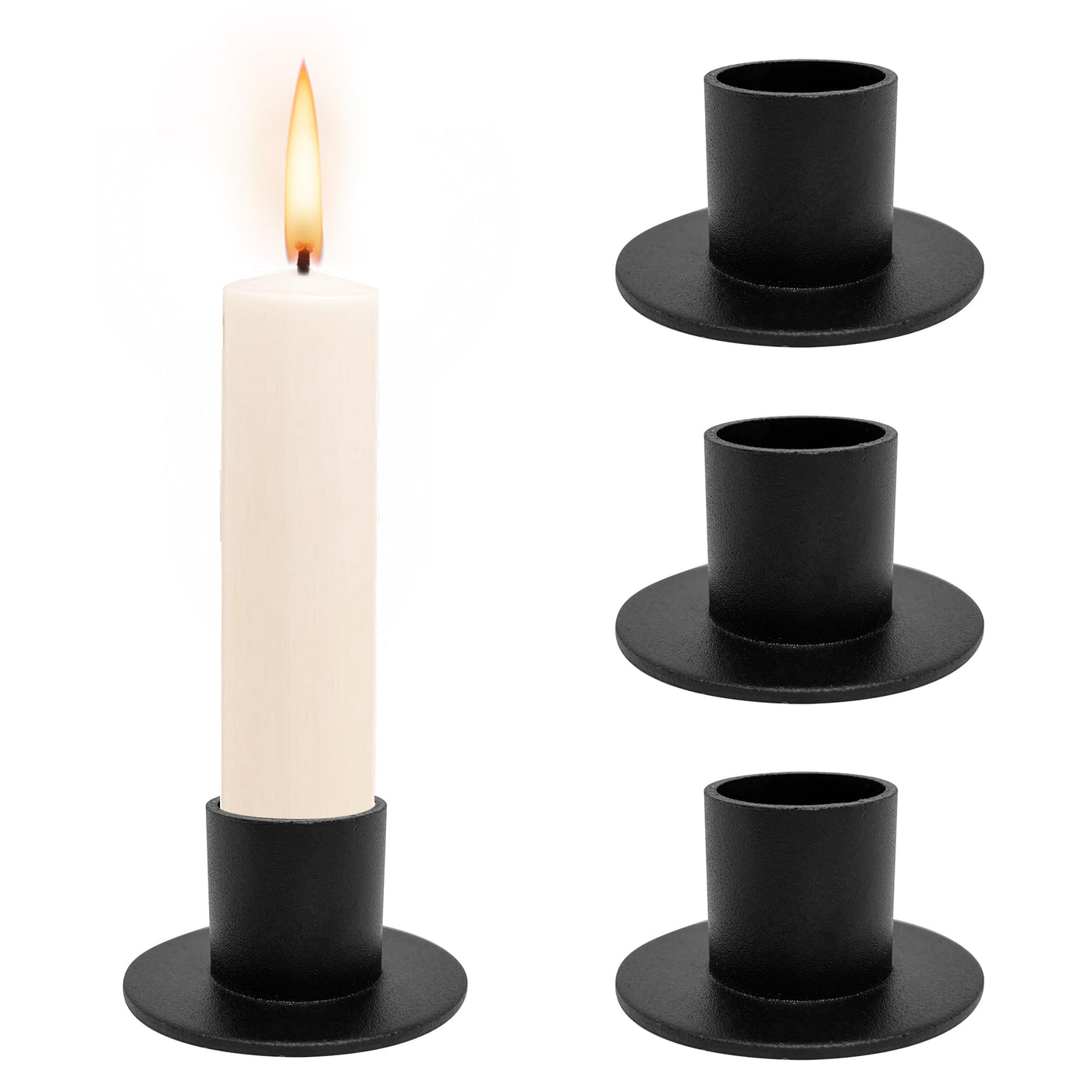 Candle holder for pillar candles and table candles made of metal, stylish design, candle holder for an elegant room decoration