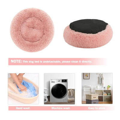 Lit pour chat Lit pour chien Fluffy Round - Donut Cuddly Cat Cushion Cat Basket Washable