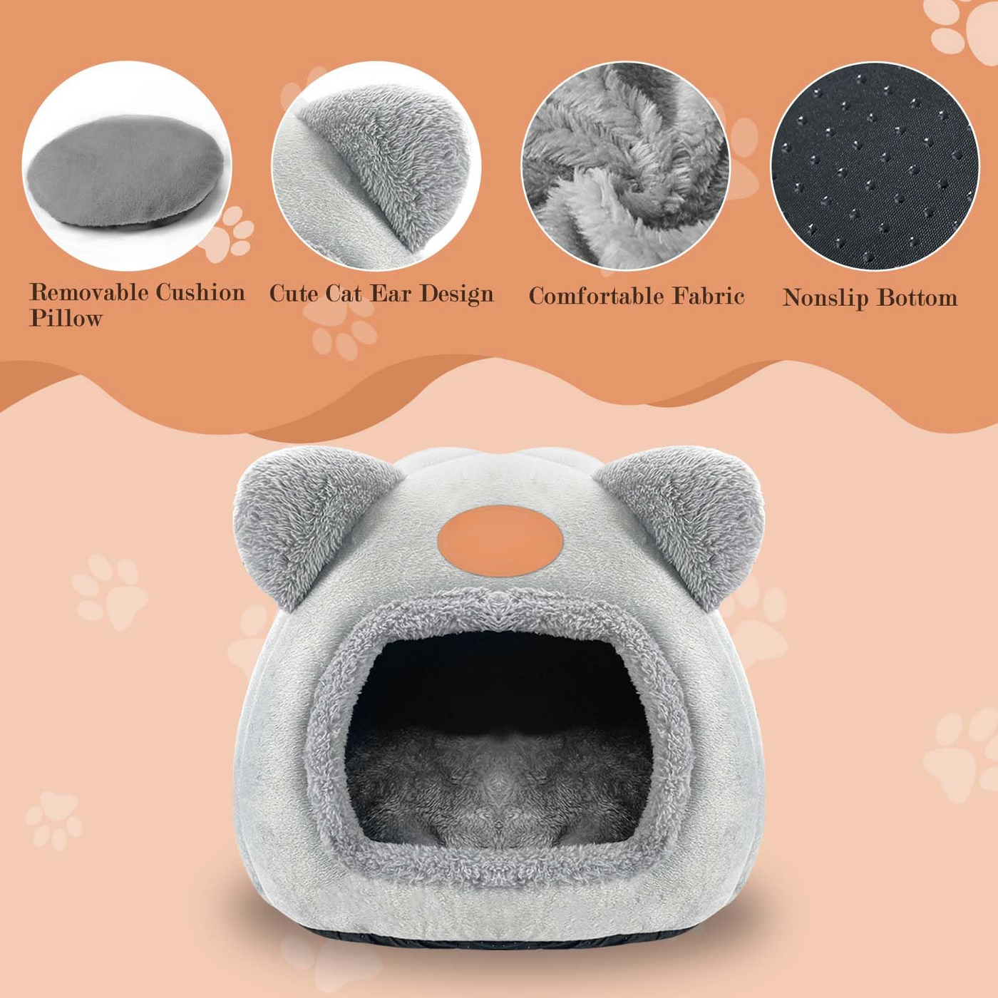 Lits chauds grotte pour chats Lits apaisants pour chats et petits chiens Dormir