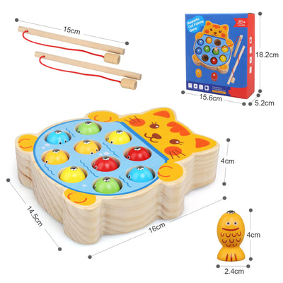 Magnetic fishing game toy for children, fish fishing wooden toy gift