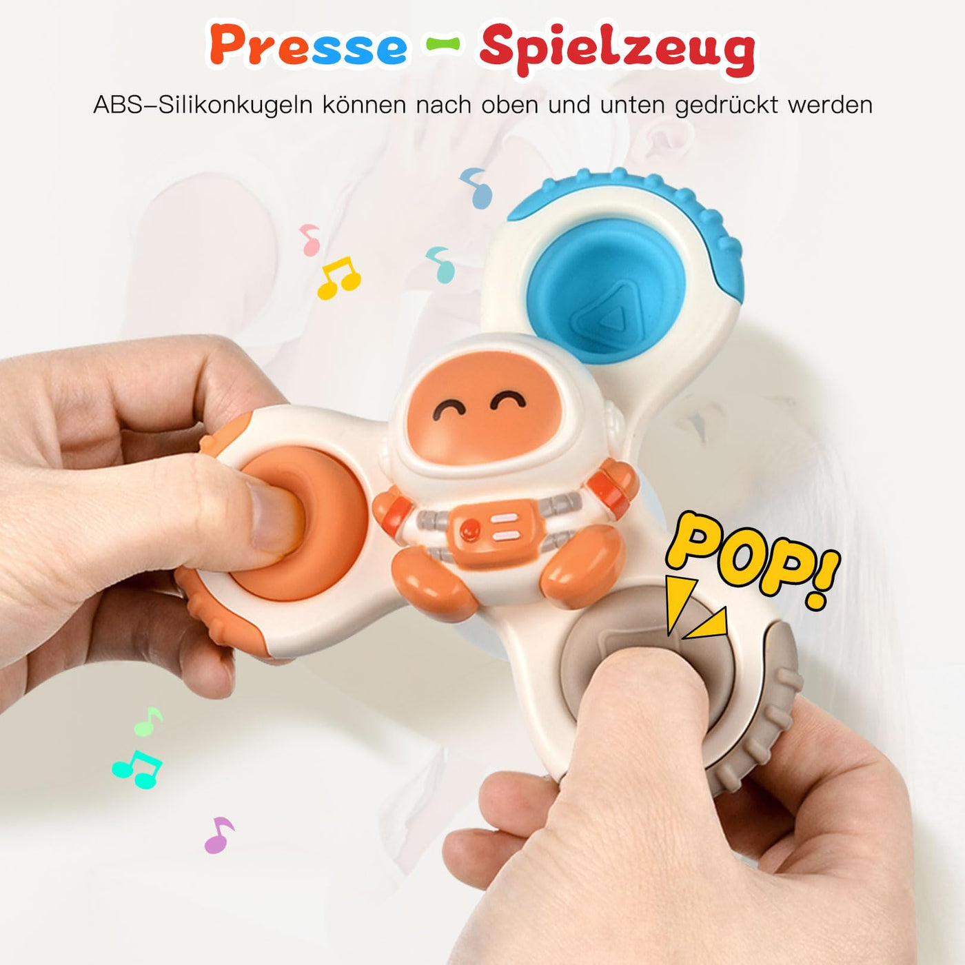 Saugnapf Spielzeug Baby 3 Stück sensorische Spinner Spielzeug für Baby Spinnerei Spielzeug