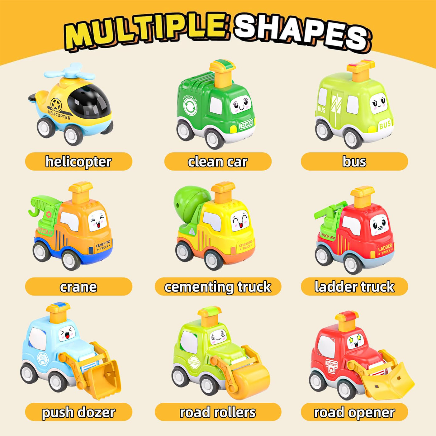 Toy cars to take away for kids 9 pieces