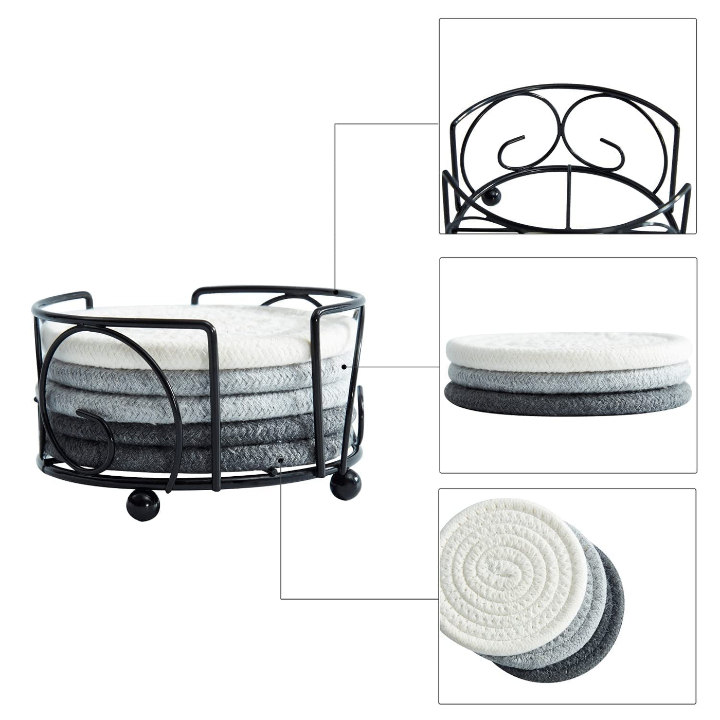 Glass coaster drinks cup coaster set