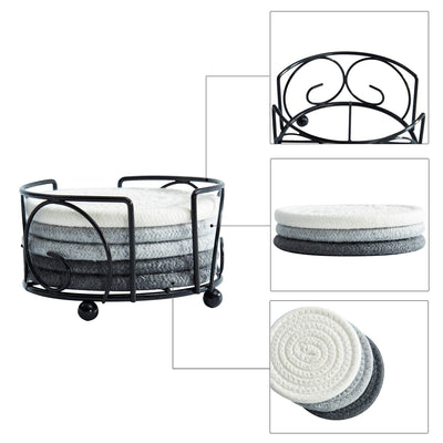 Glass coaster drinks cup coaster set