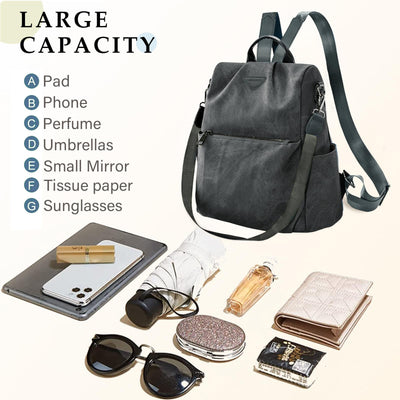 Backpack small,vegan leather city backpack,backpack handbag anti-theft,elegant daypack for office,commuting,work