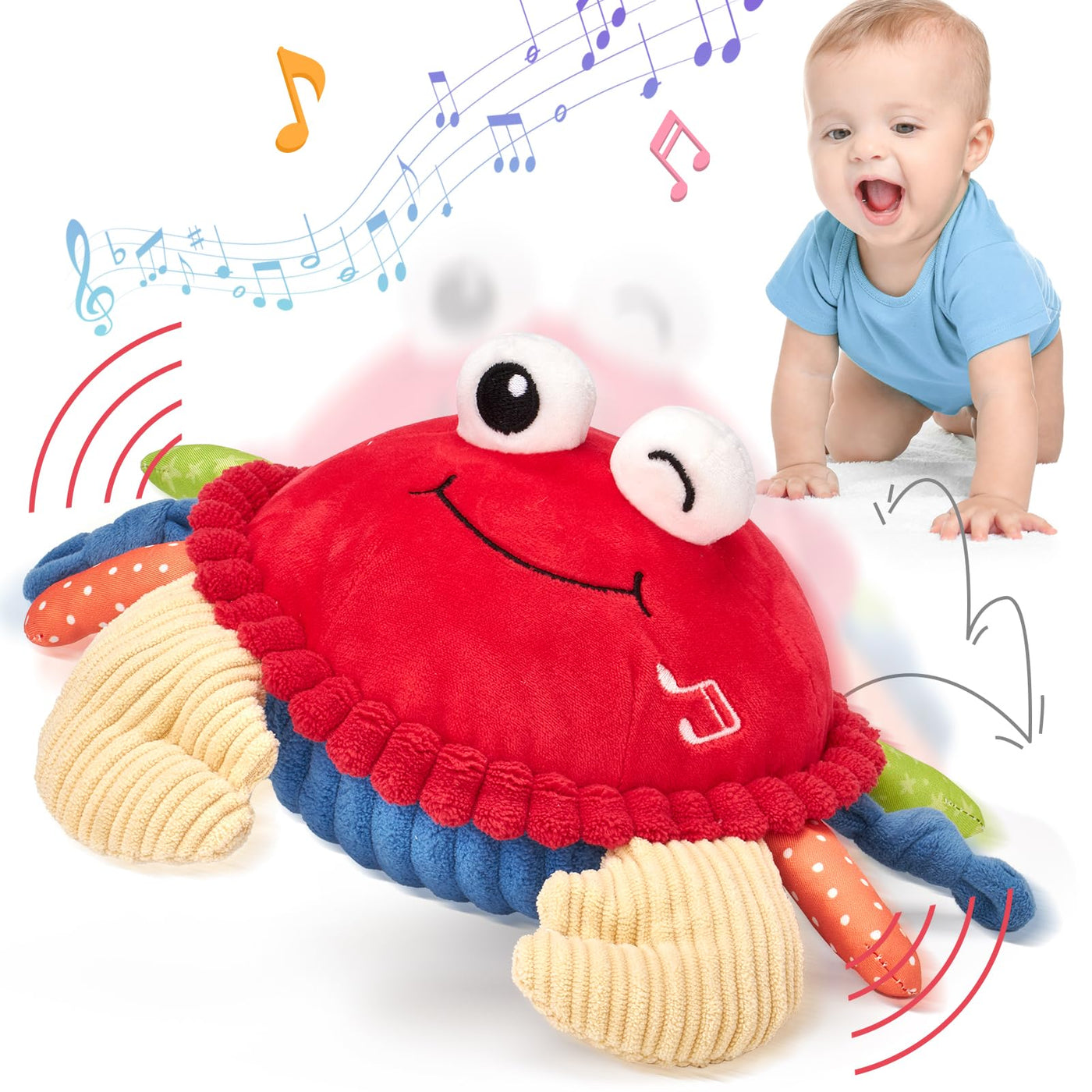 Crab Baby Toy ,Crawl toy Musical,Crawl Tummy Time Baby Toy