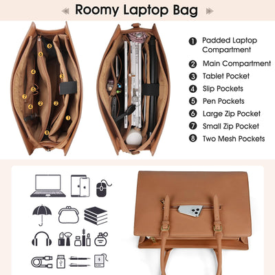 Handtasche Shopper große Tasche PU-Leder Arbeitstasche Umhängetasche Tasche für die Arbeit Schule