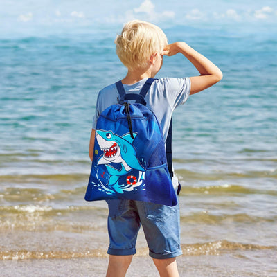 Backpack kids - Waterproof gym bag string backpack sports school beach travel swimming gym bag with zipper pocket water bottle