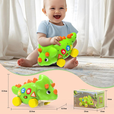 Jouet à ramper Dino avec lumière et musique, jouet musical pour enfants avec évitement automatique des obstacles