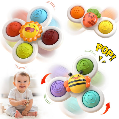 Saugnapf-Spielzeug Baby-Sinnesspielzeug für Baby Saugnapf-Drehspielzeug