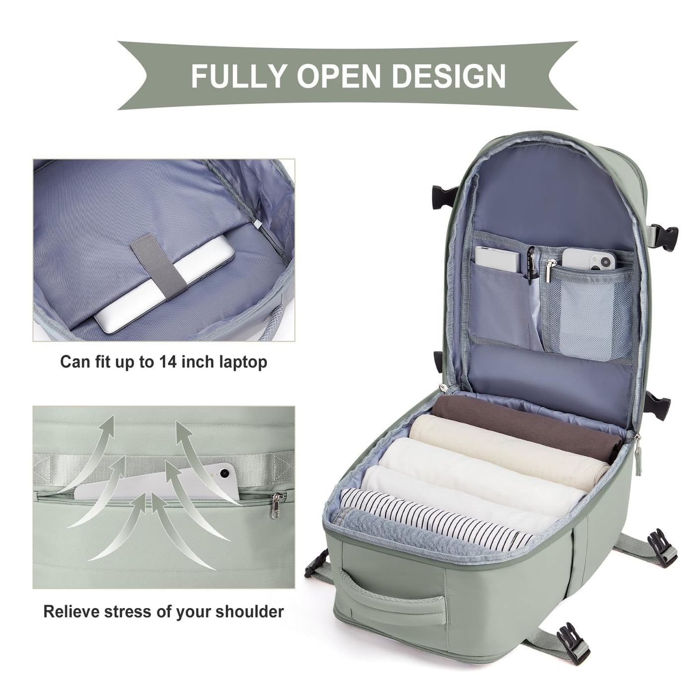 Sac à dos pour avion Bagage à main Sac à dos Cabine Sac à dos étanche pour ordinateur portable Sac à dos de voyage