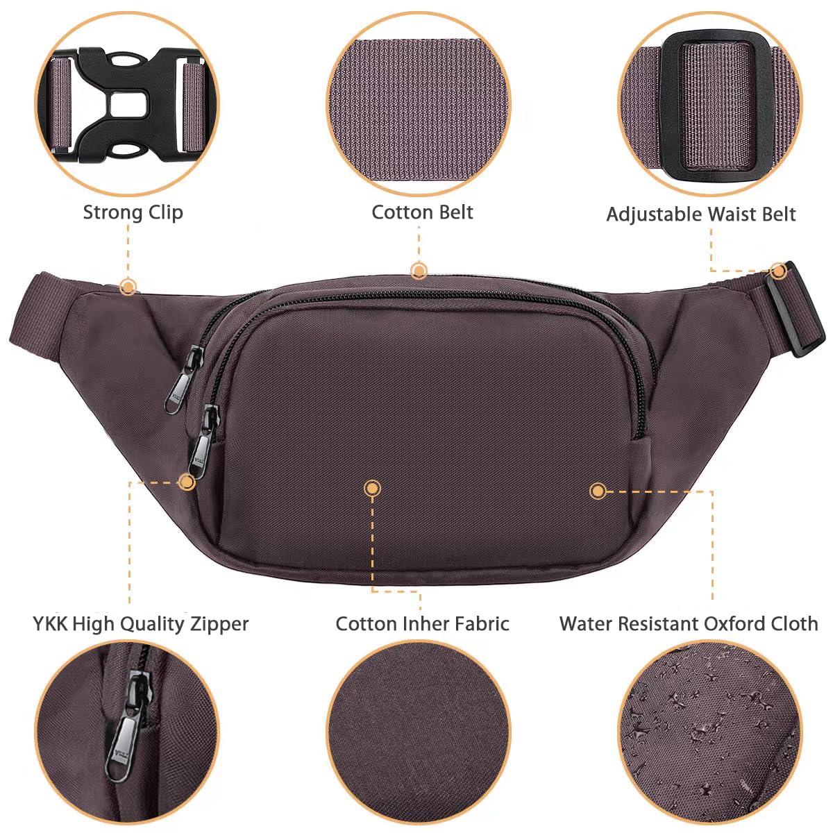 Ceinture Sac de taille étanche de grande capacité
