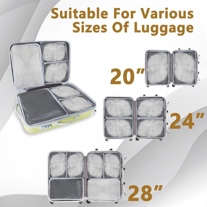 Packing Cubes Suitcase Organizer Suitable for Family Travel, Travel Set for Family Storage, Zipper