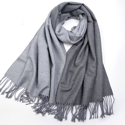 Cashmere scarf oversized pashmina large warm scarves wraps 2-tone for fall winter