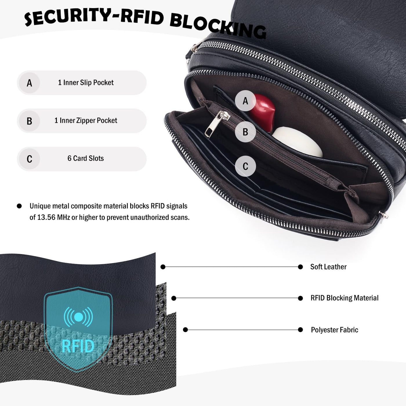 Handy Umhängetasche, Vegan Leder Crossbody Bag Umhängetasche mit verstellbarem abnehmbarem breitem Riemen