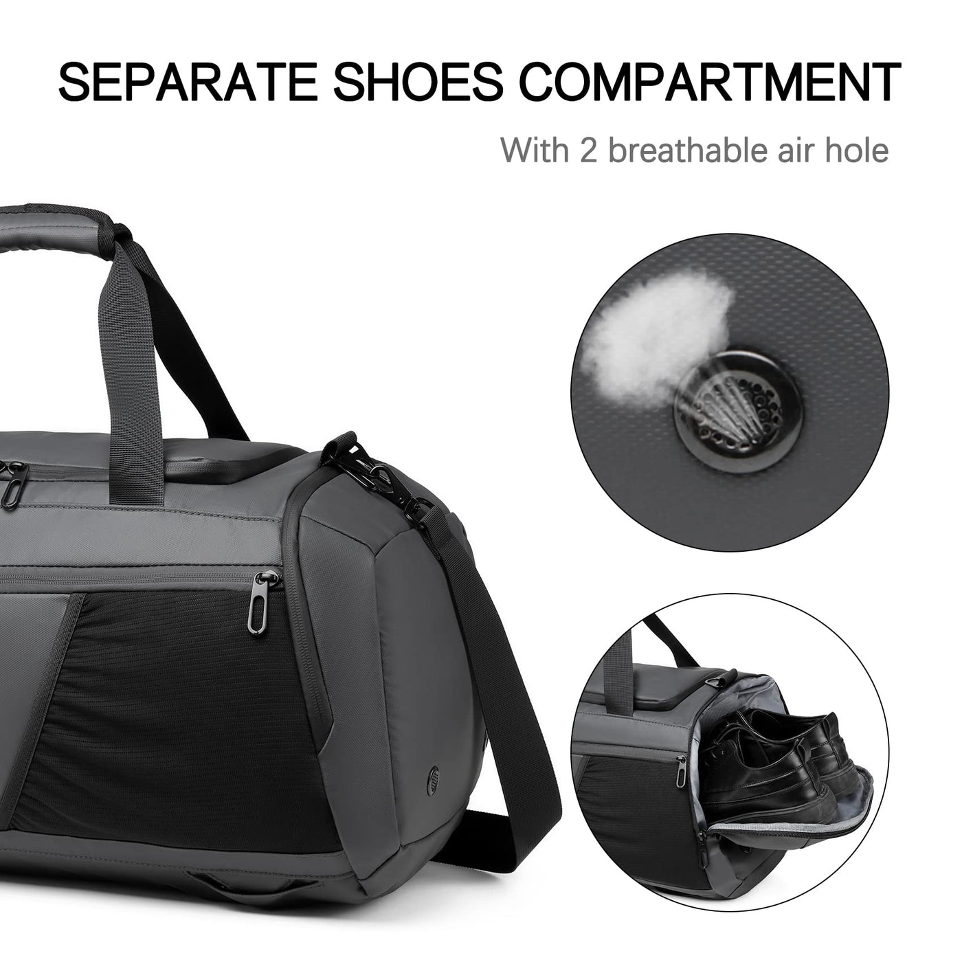 Sports bags with shoe compartment