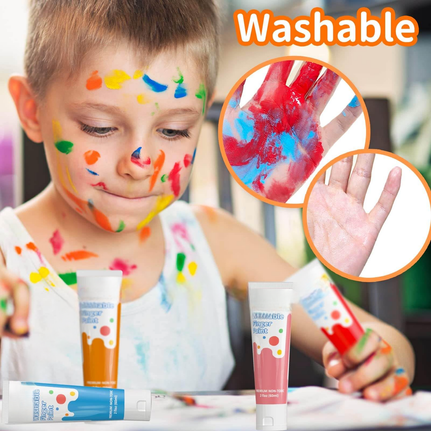 Peinture au doigt pour enfants, peinture au doigt artistique, lavable, non toxique, accessoires de peinture sûrs pour les enfants