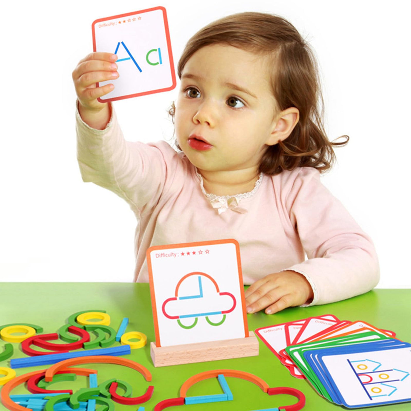 Pièces et anneaux de puzzle en bois, jeu d'association de formes, puzzle en bois pour enfants