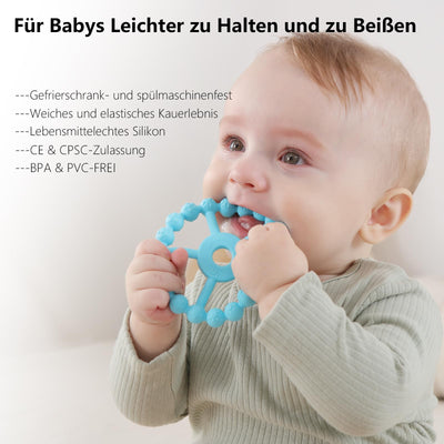 Beißring Baby, 3er-Pack Beißring Baby Spielzeug Kühlung, Silikon Greifring