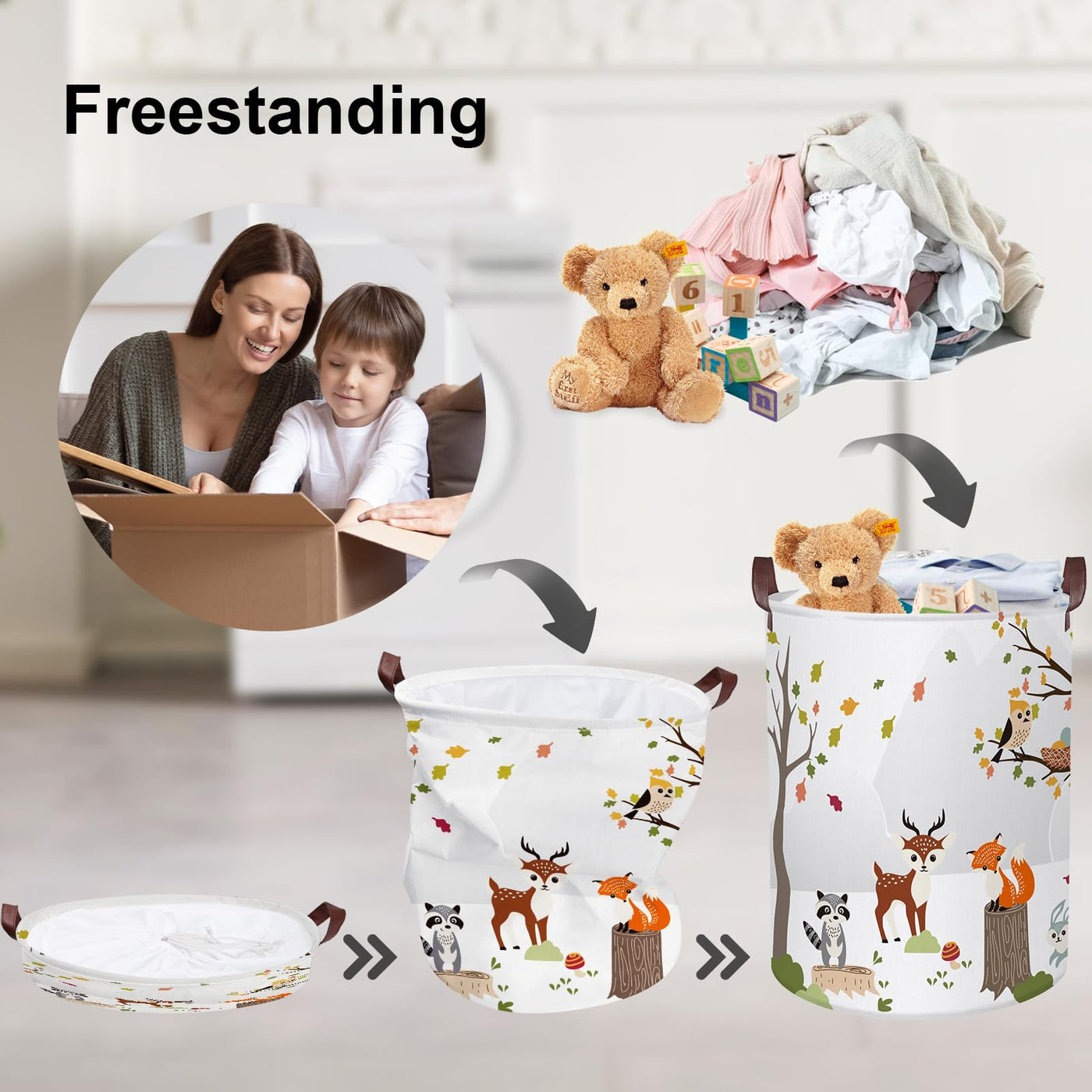 Baby laundry basket Clothes storage basket for children's room